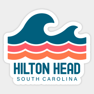 Hilton Head Island South Carolina Vintage Wave Sticker